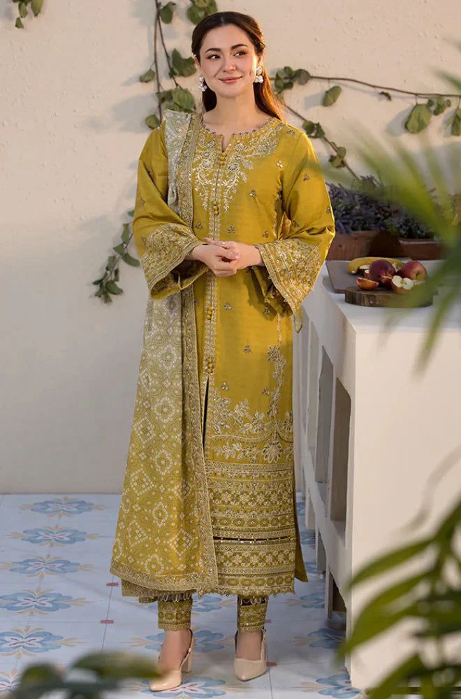 QALAMKAR DHANAK EMBROIDERED 3 PCS
