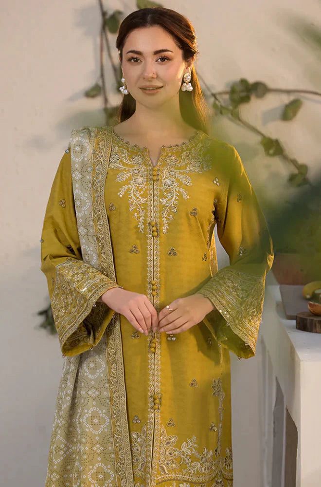 QALAMKAR DHANAK EMBROIDERED 3 PCS