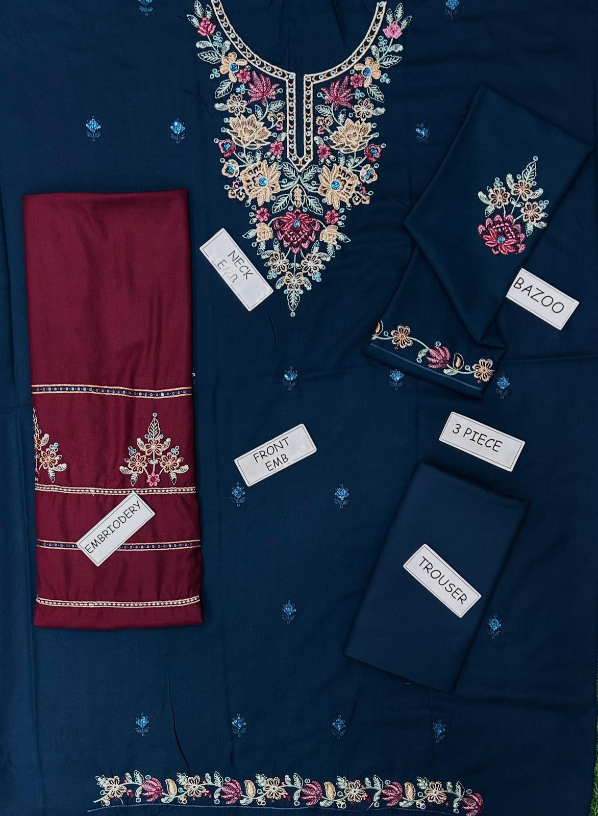 JAZMIN EMBROIDERED 3 PCS
