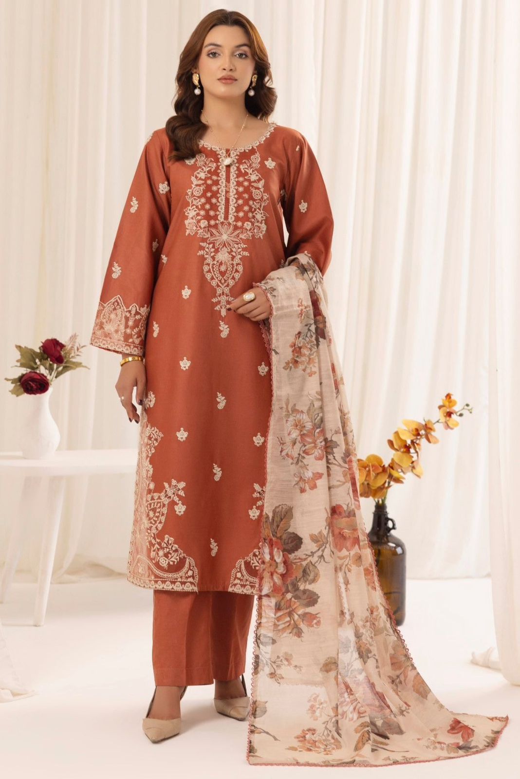 MOHAGNI DHANAK EMBROIDERED 3 PCS