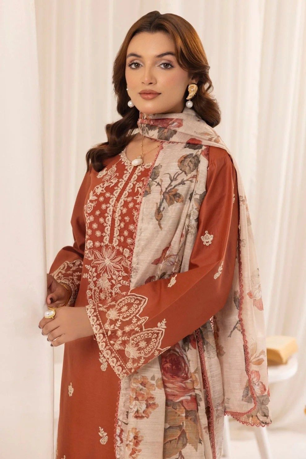MOHAGNI DHANAK EMBROIDERED 3 PCS