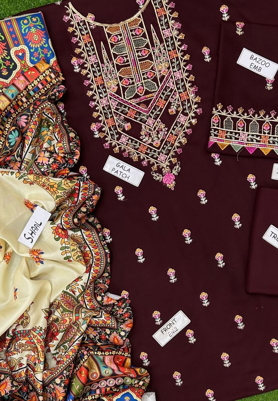 ZaraShahjahan Dhanak Embroidered 3 pcs