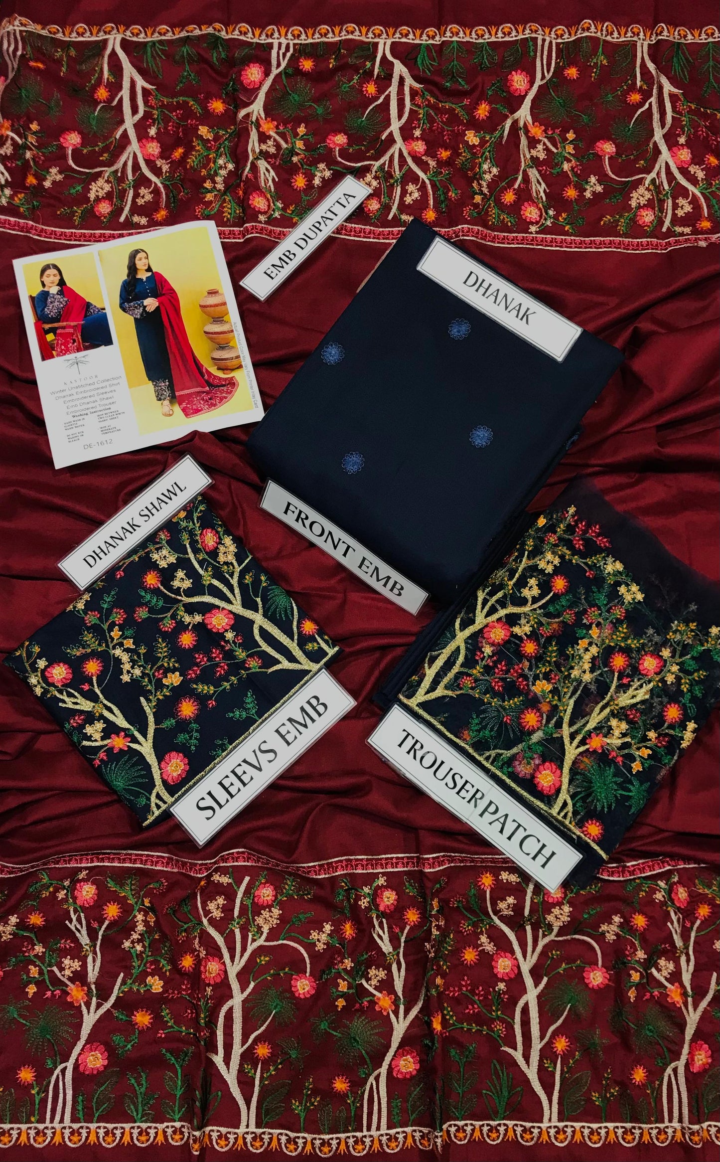 KASTOOR DHANAK EMBROIDERED 3 PCS