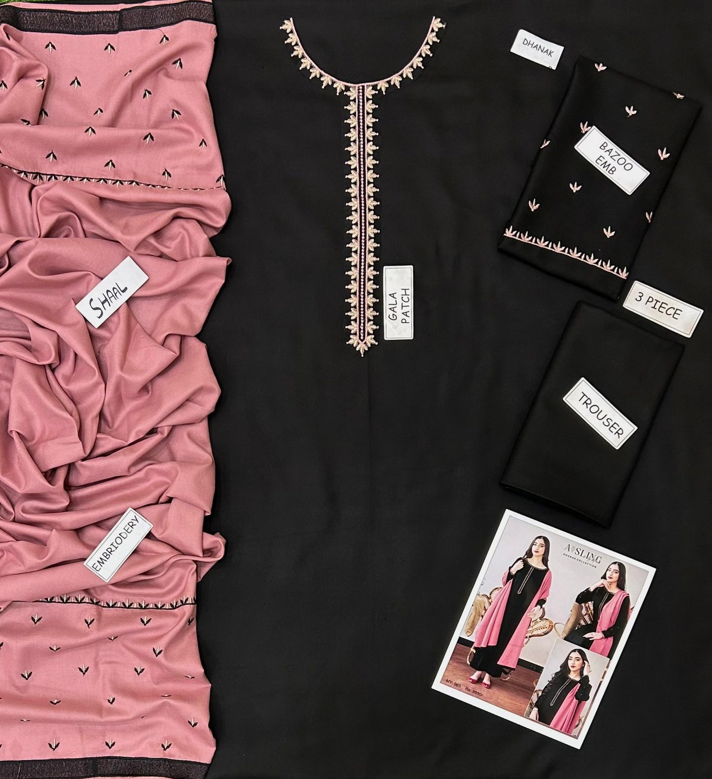 Aisling Dhanak Embroidered 3 Pcs