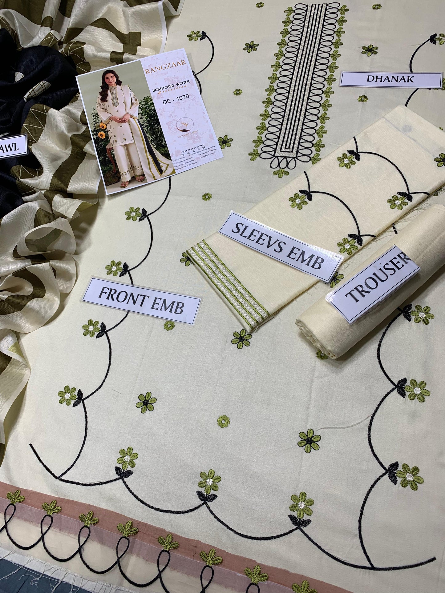 RANGZAAR Embroidered 3 PCS
