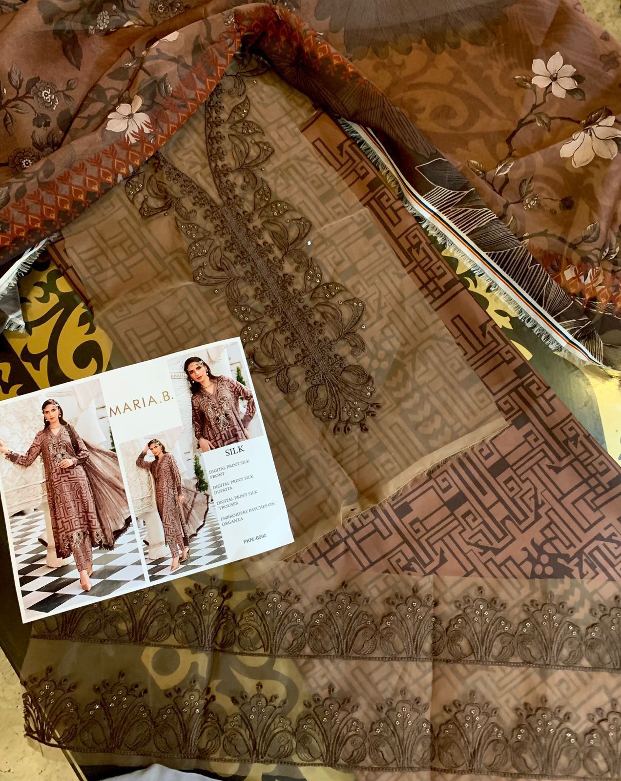 Maria B Silk Printed 3 Pcs