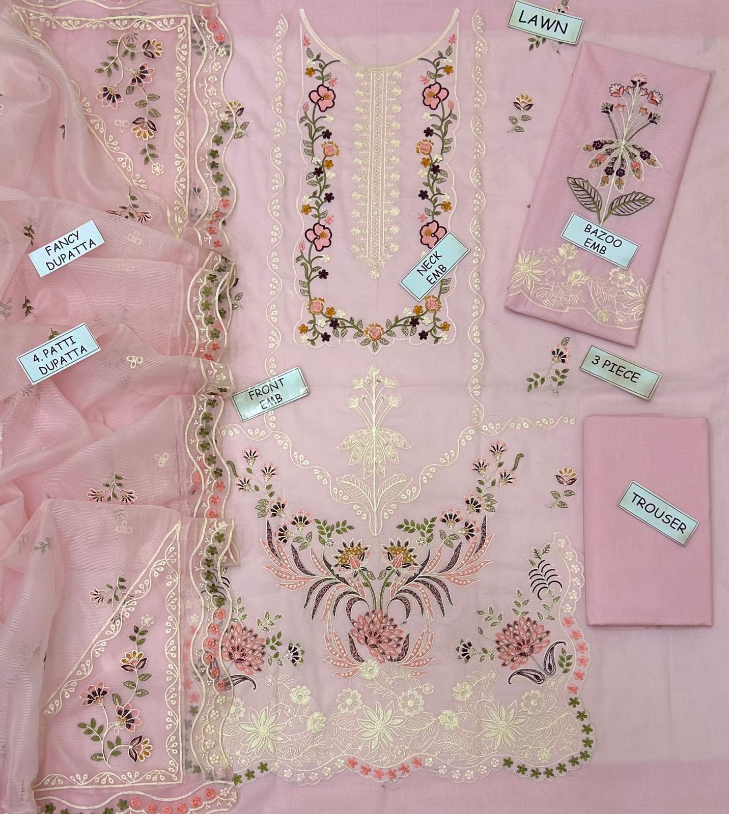 Aneelas Lawn Emb 3 pcs