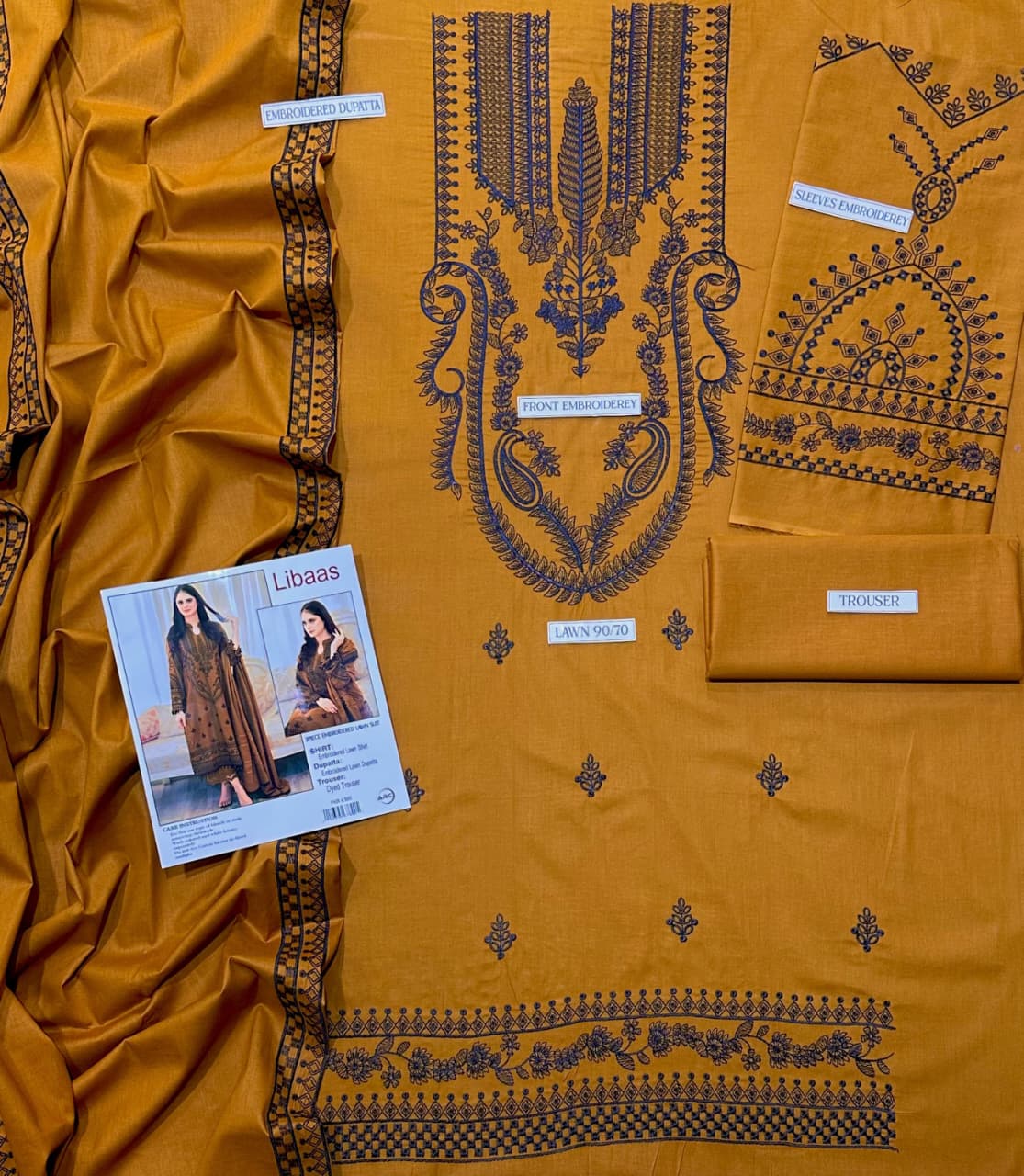 LIBBAS Lawn Embroidered 3 pcs