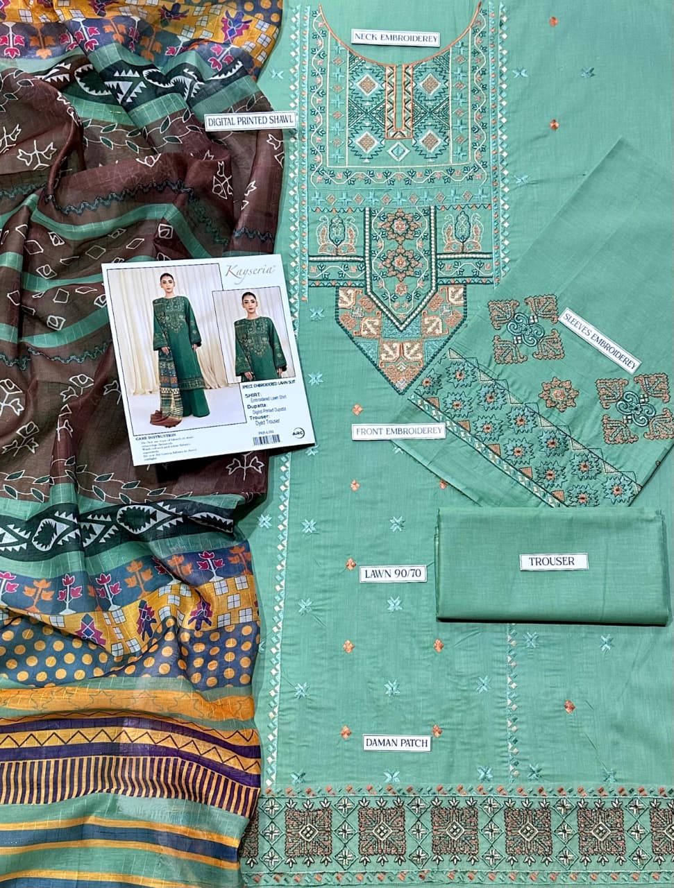 KAESERYA Lawn Embroidered 3 pcs