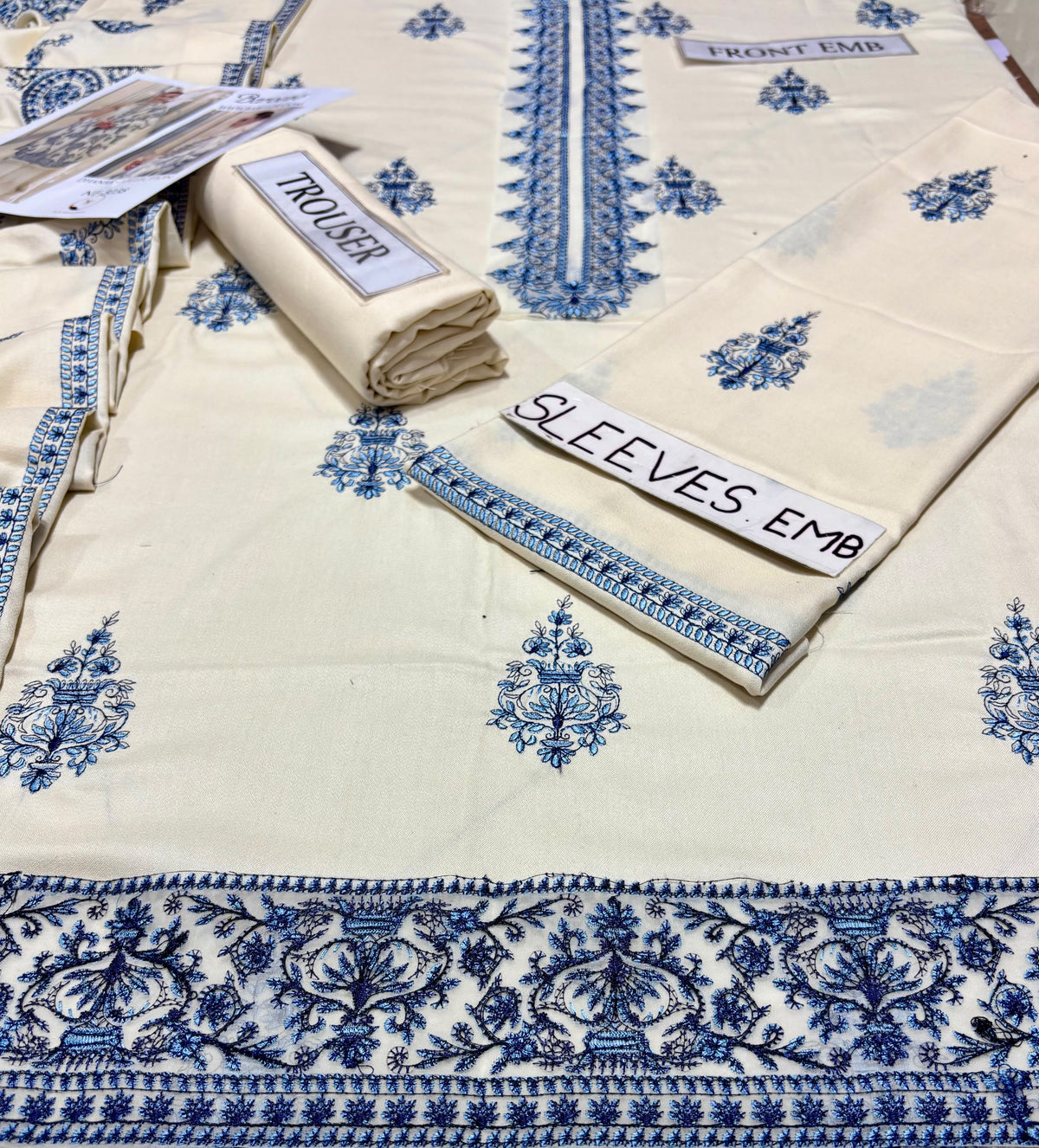 BAREEZE DHANAK EMBROIDERED 3PCS