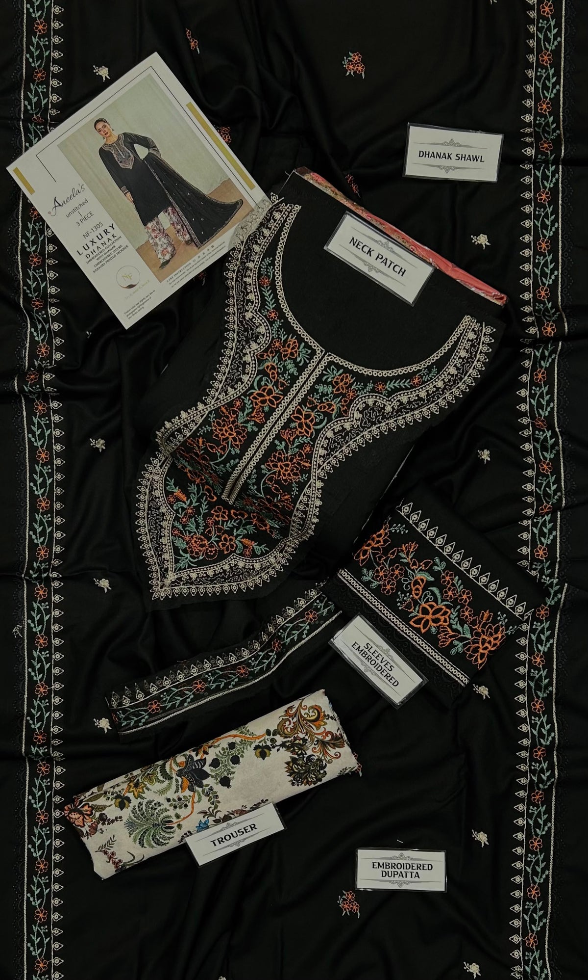ANEELA Dhanak Embroidered 3 PCS