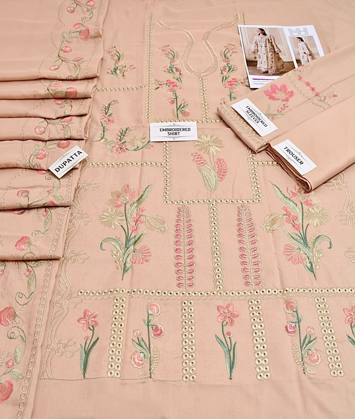 MARYAM HUSSAIN Dhanak Embroidered 3 PCS DZ