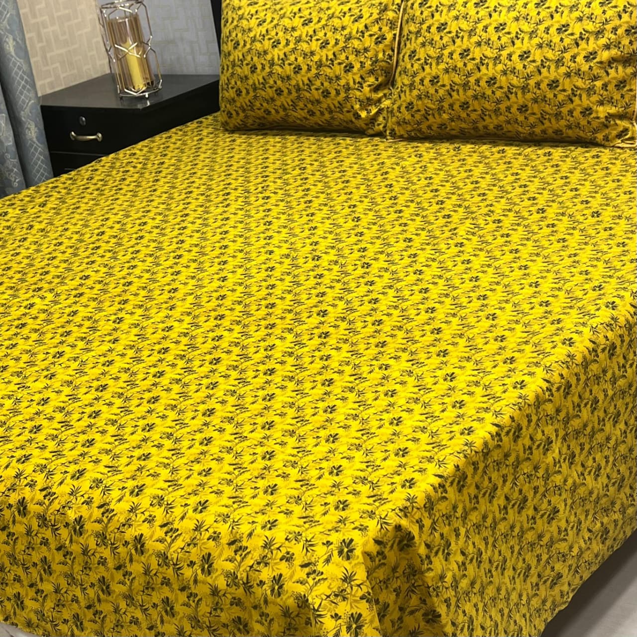 MAHROSH 3D Crystal Cotton Bedsheet - Design 028