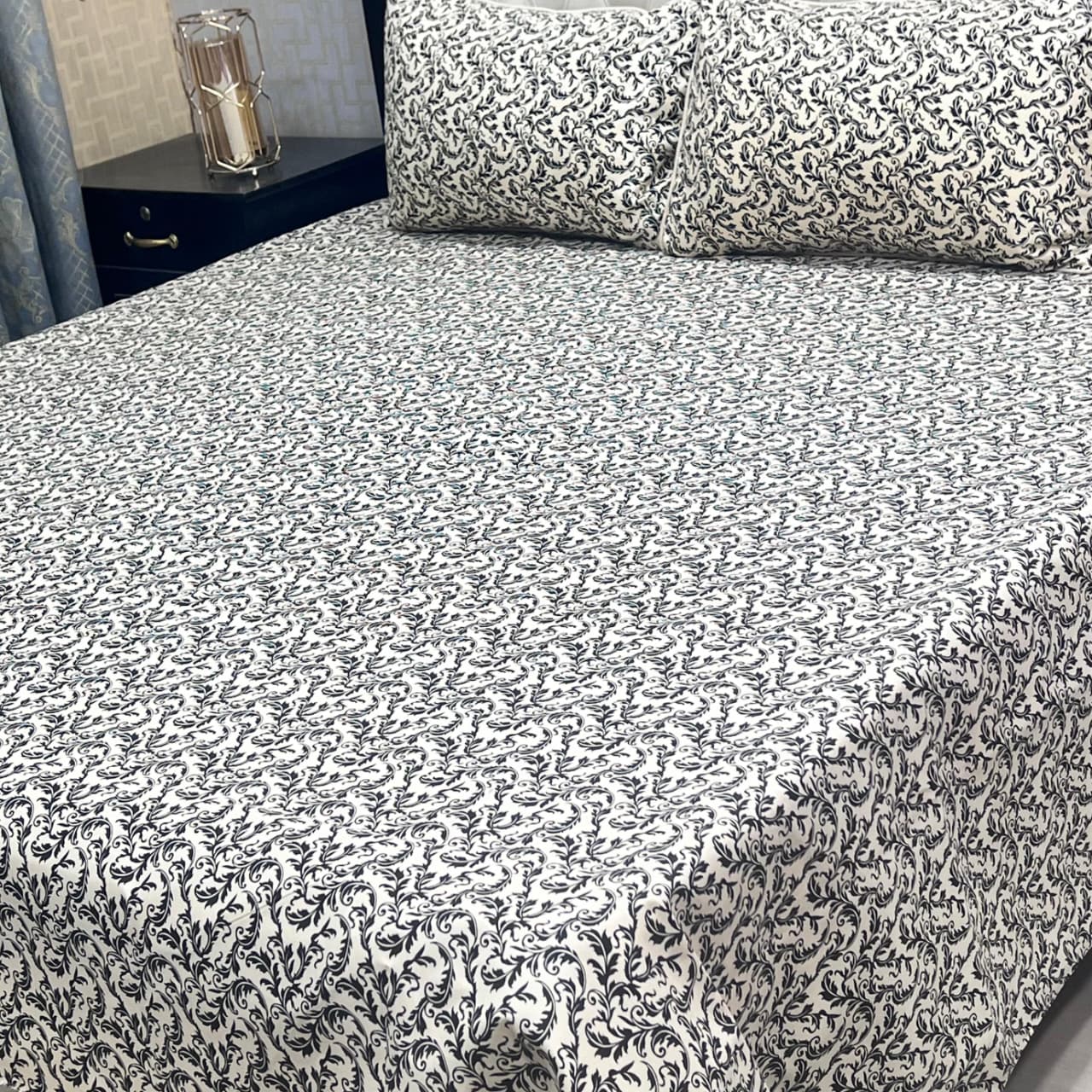 MAHROSH 3D Crystal Cotton Bedsheet - Design 020