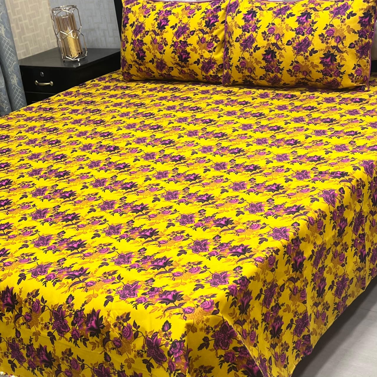 MAHROSH 3D Crystal Cotton Bedsheet - Design 031