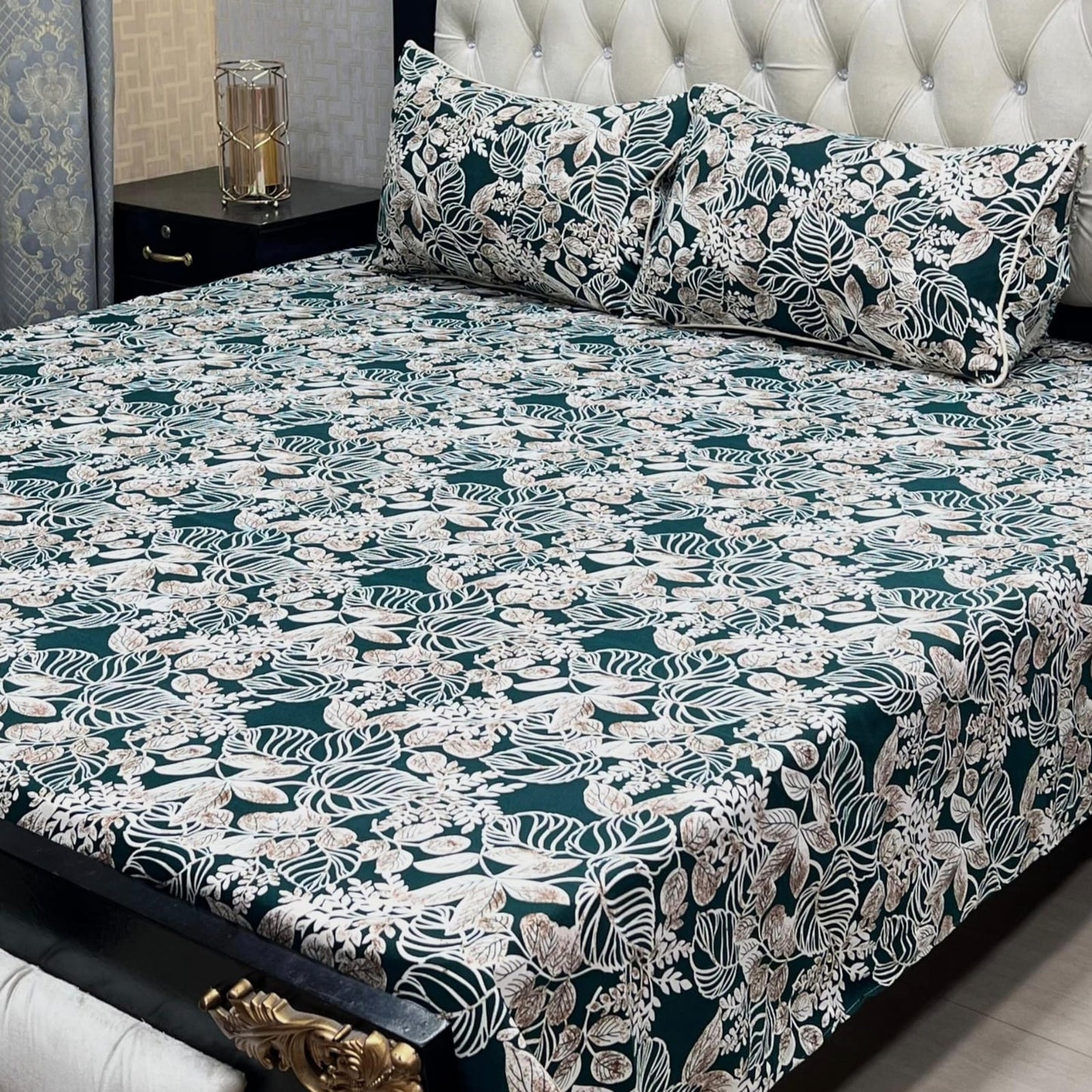 MAHROSH 3D Crystal Cotton Bedsheet - Design 011