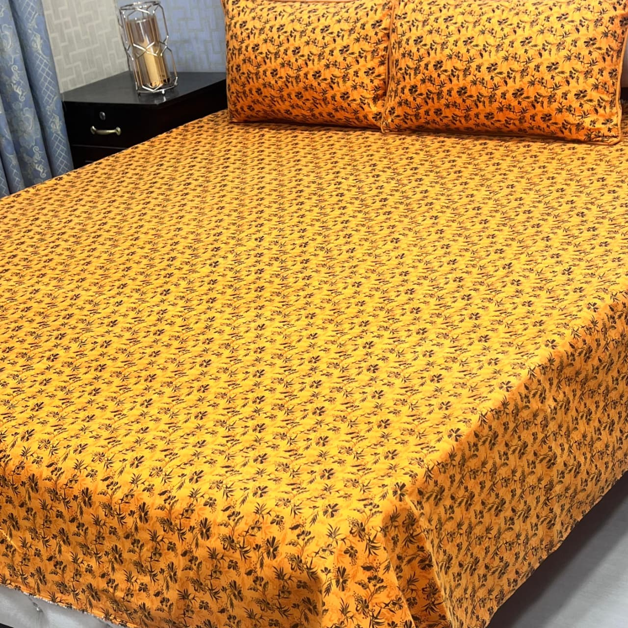 MAHROSH 3D Crystal Cotton Bedsheet - Design 029