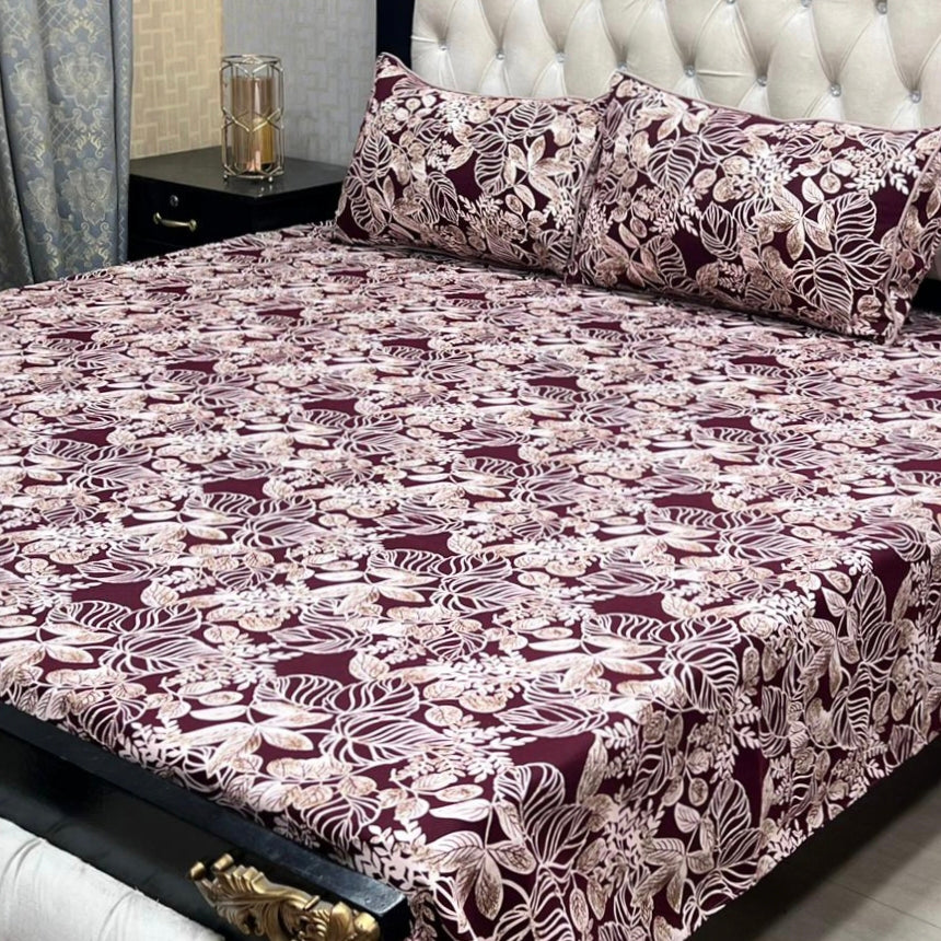 MAHROSH 3D Crystal Cotton Bedsheet - Design 005
