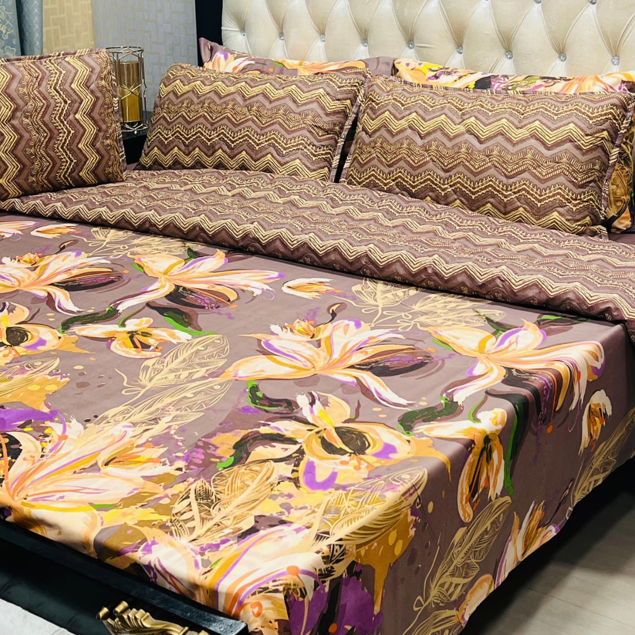 MAHROSH 7Pc Printed Comforter Set - Design 13