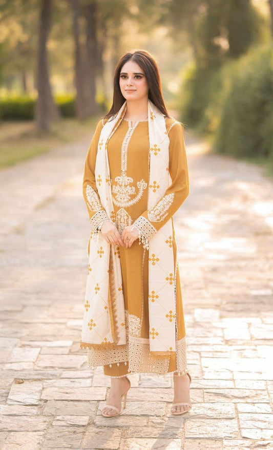 Aisling Dhanak Embroidered 3 PCS