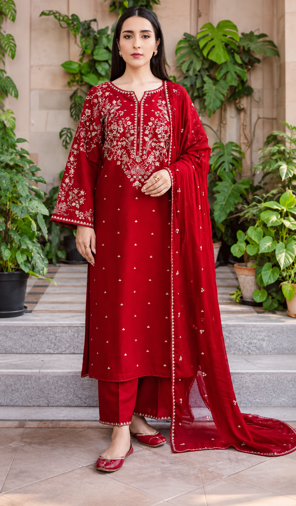 BATIK Premium Dhanak Embroidered 3 PCS