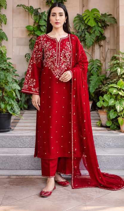 BATIK Premium Dhanak Embroidered 3 PCS
