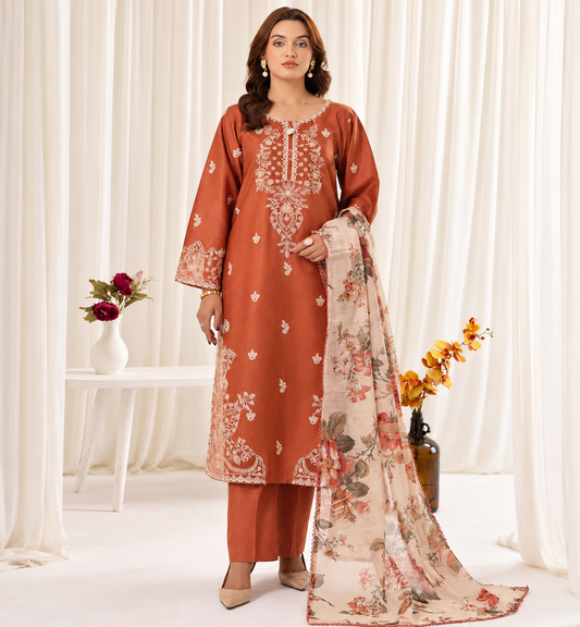 MOHAGNI dHANAK EMBROIDERED 3 pcs