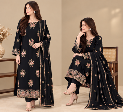 NUREH Dhanak Embroidered 3 PCS