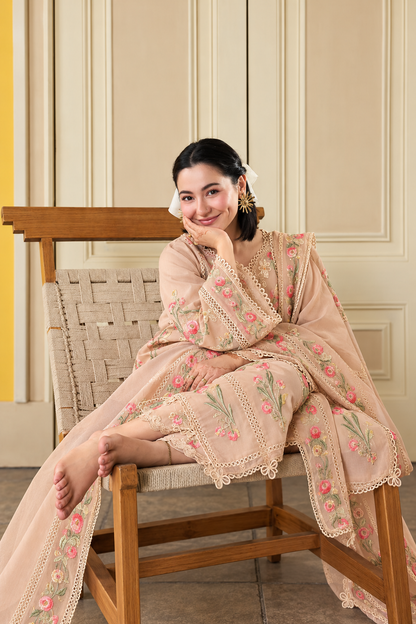 MARYAM HUSSAIN Dhanak Embroidered 3 PCS DZ