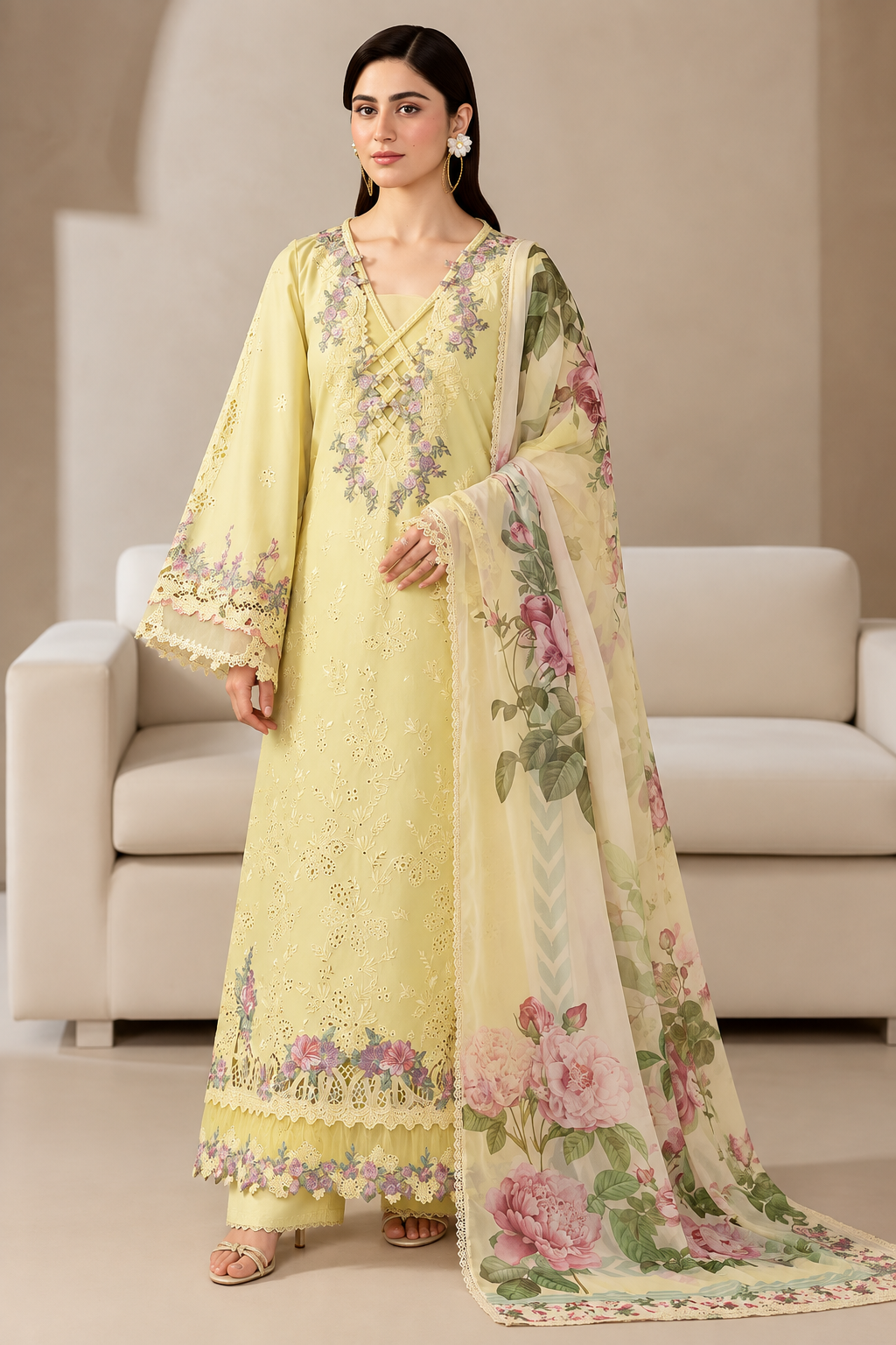 ELAF Dhanak Embroidered 3 pcs