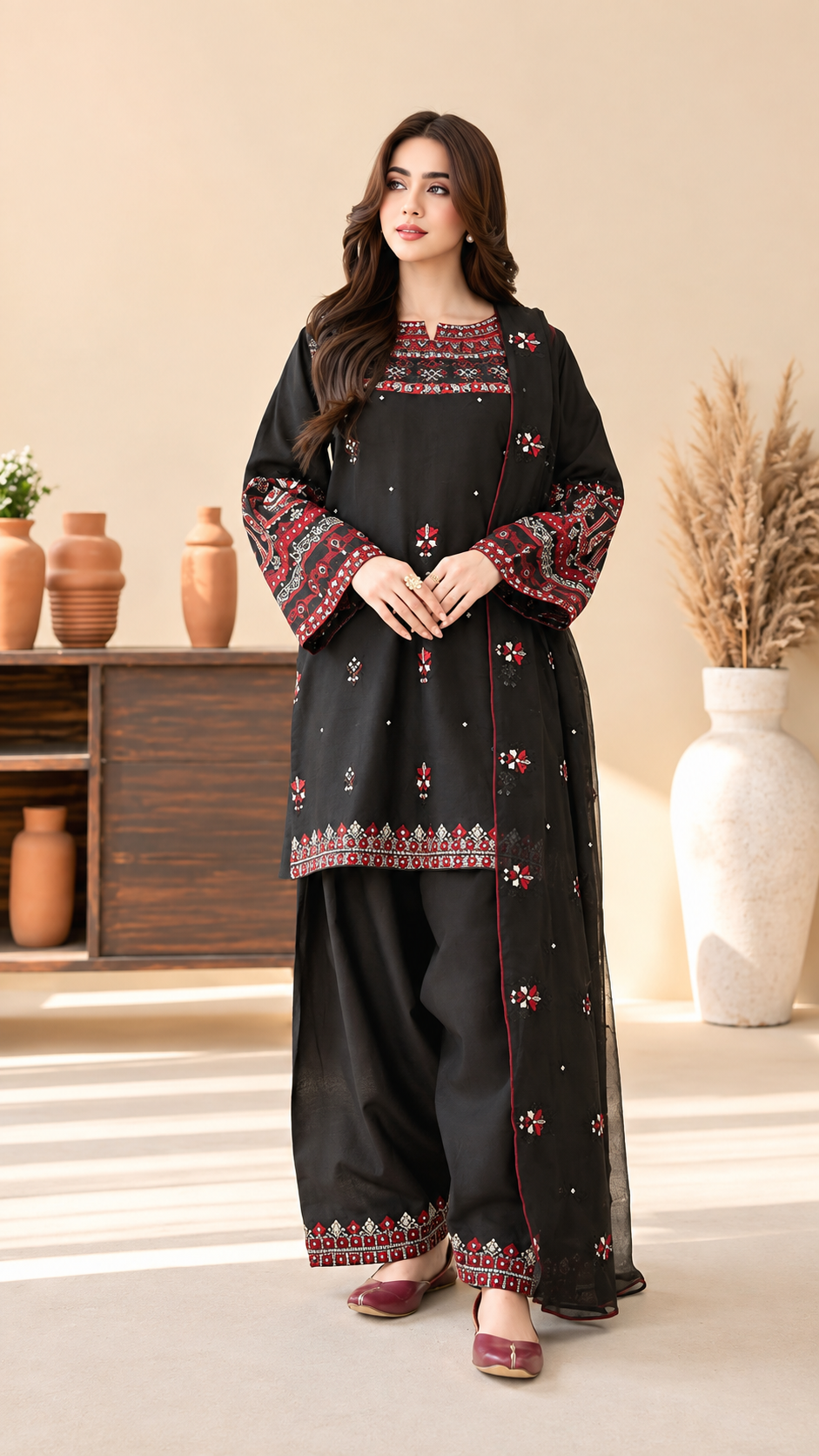 BATIK DHANAK EMBROIDERED 3 PCS