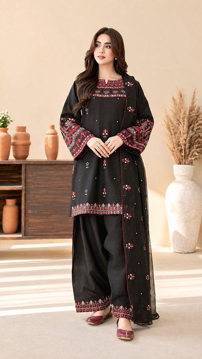 BATIK DHANAK EMBROIDERED 3 PCS
