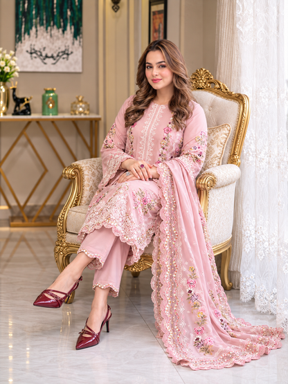 ANEELAS  DHANAK EMBROIDERED 3PCS