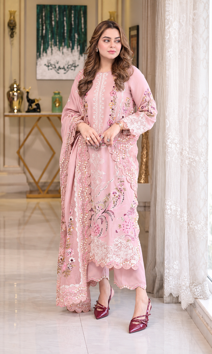 ANEELAS  DHANAK EMBROIDERED 3PCS