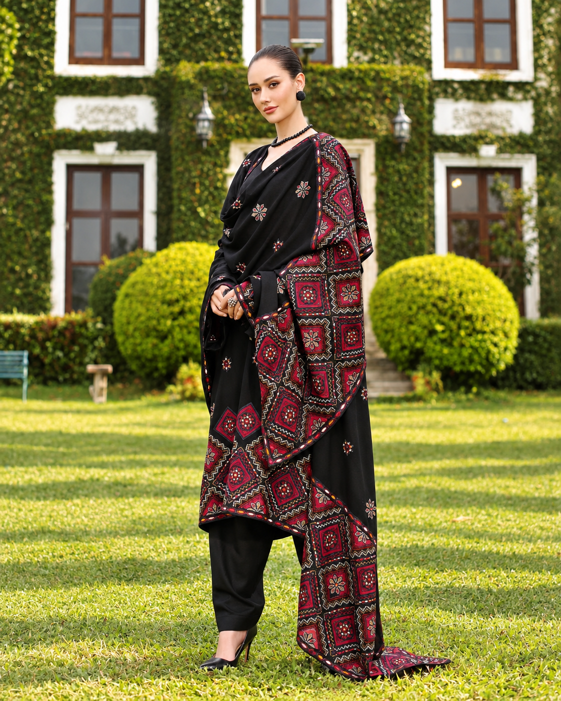 BAREEZE DHANAK  EMBROIDERED 3PCS