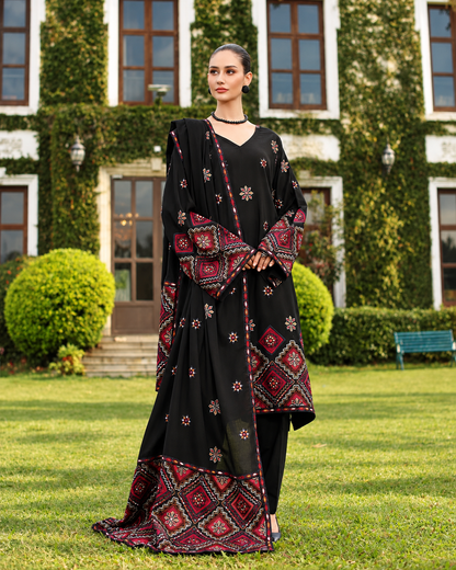 BAREEZE DHANAK  EMBROIDERED 3PCS