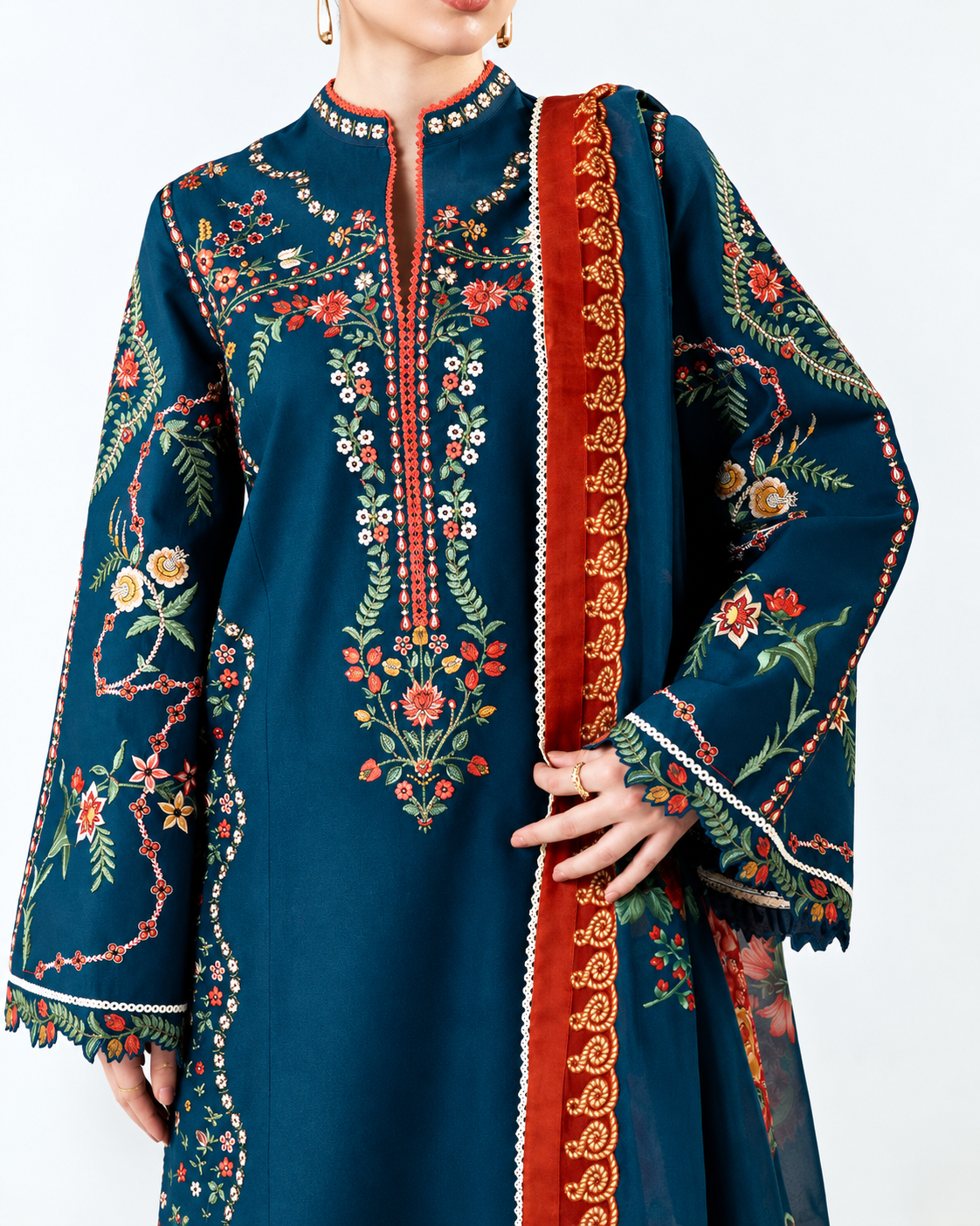 HUSSAIN REHAR DHANAK EMBROIDERED 3PCS