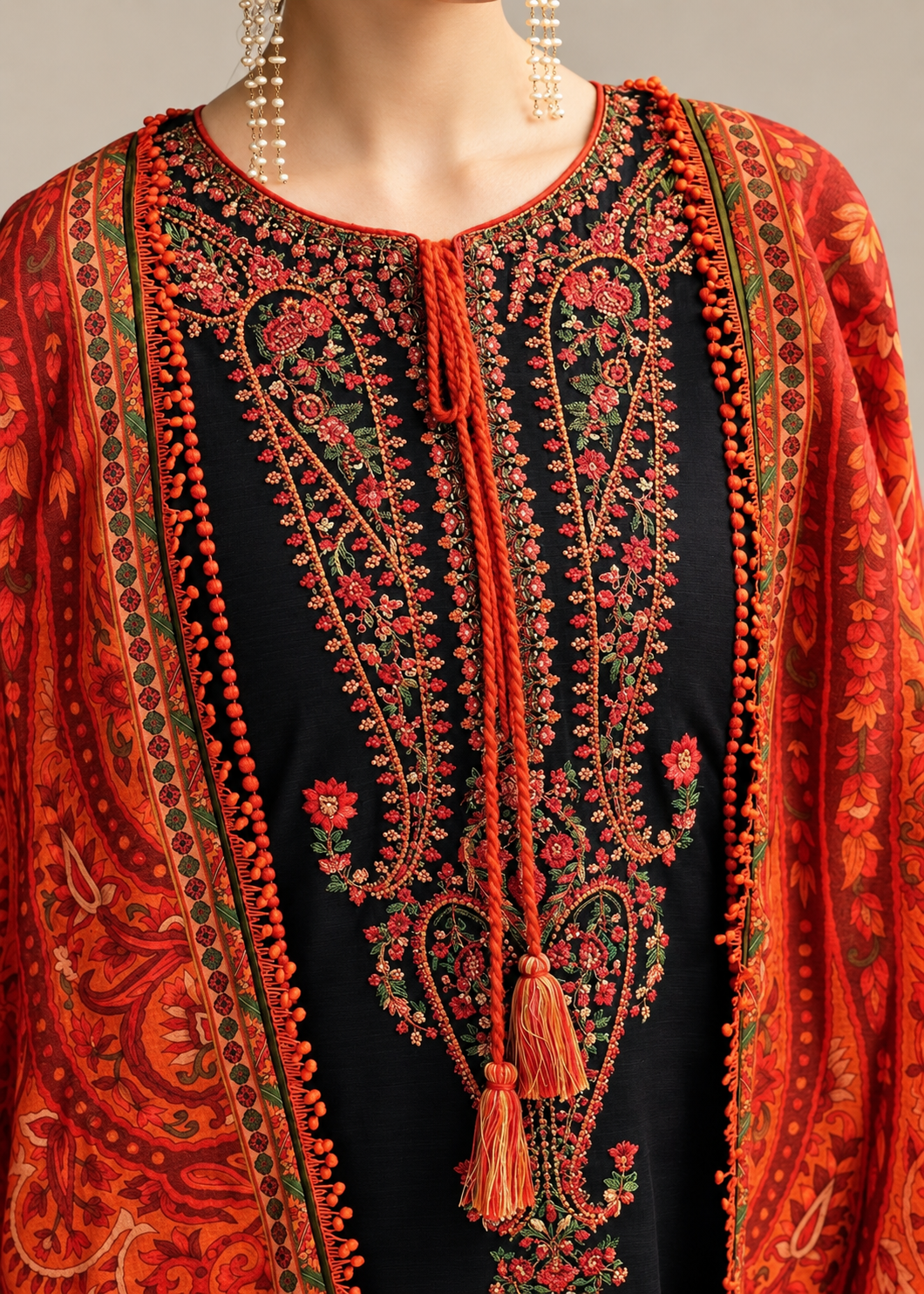 HUSSAIN REHAR PREMIUM DHANAK EMBROIDERED 3PCS