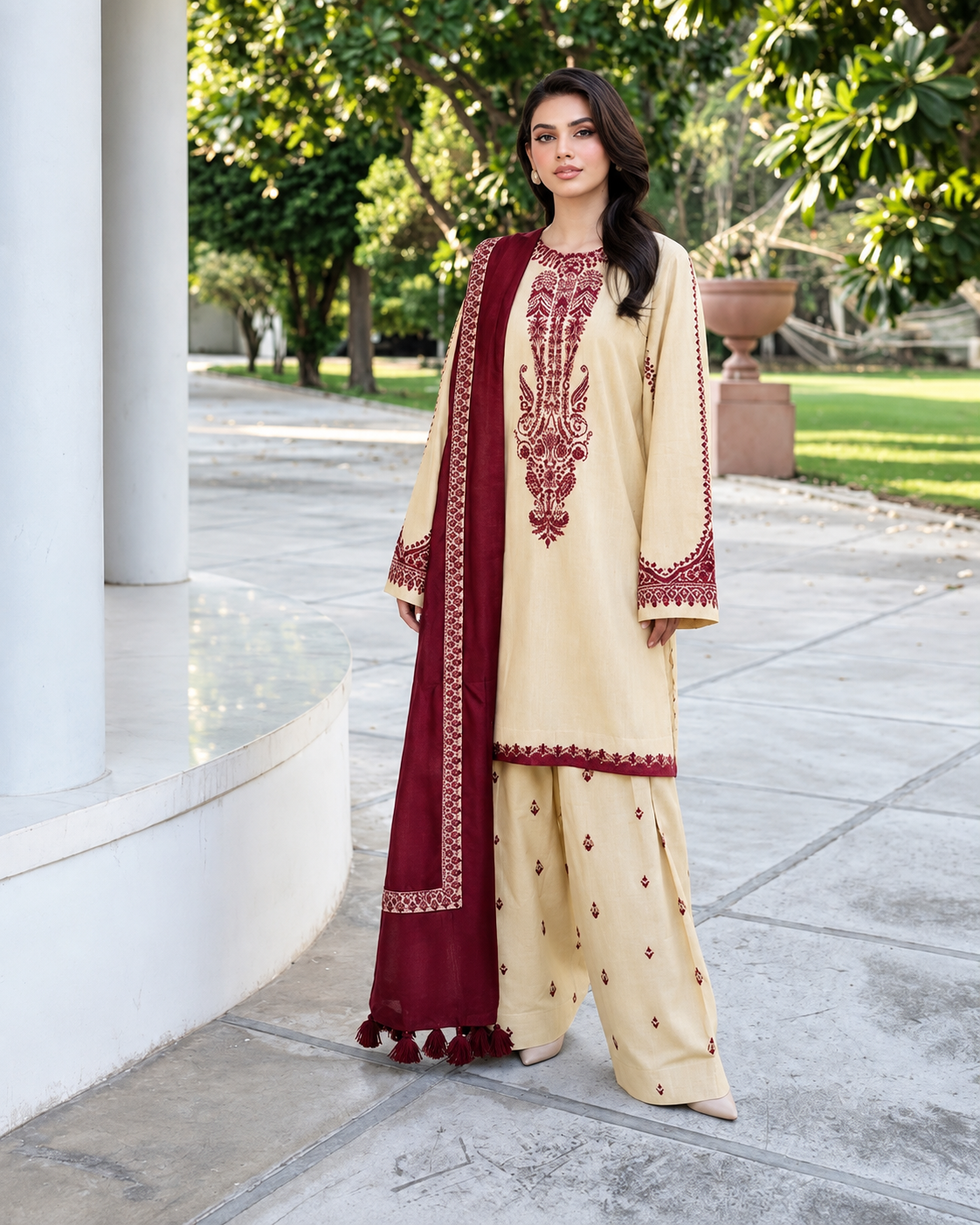 BAROQUE PREMIUM  DHANAK EMBROIDERED