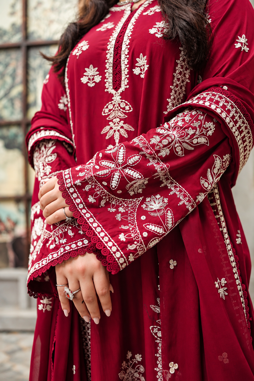 ANEELAS DHANAK  EMBROIDERED 3PCS