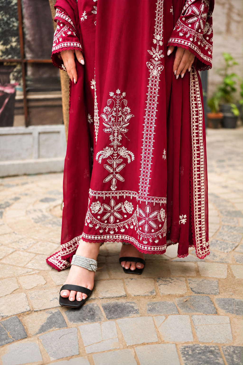 ANEELAS DHANAK  EMBROIDERED 3PCS