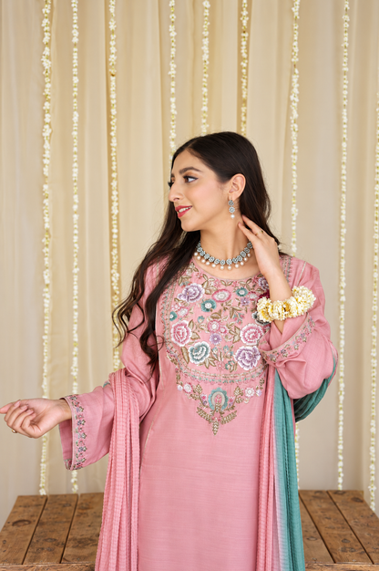 ASLING  DHANAK EMBROIDERED 3 PCS