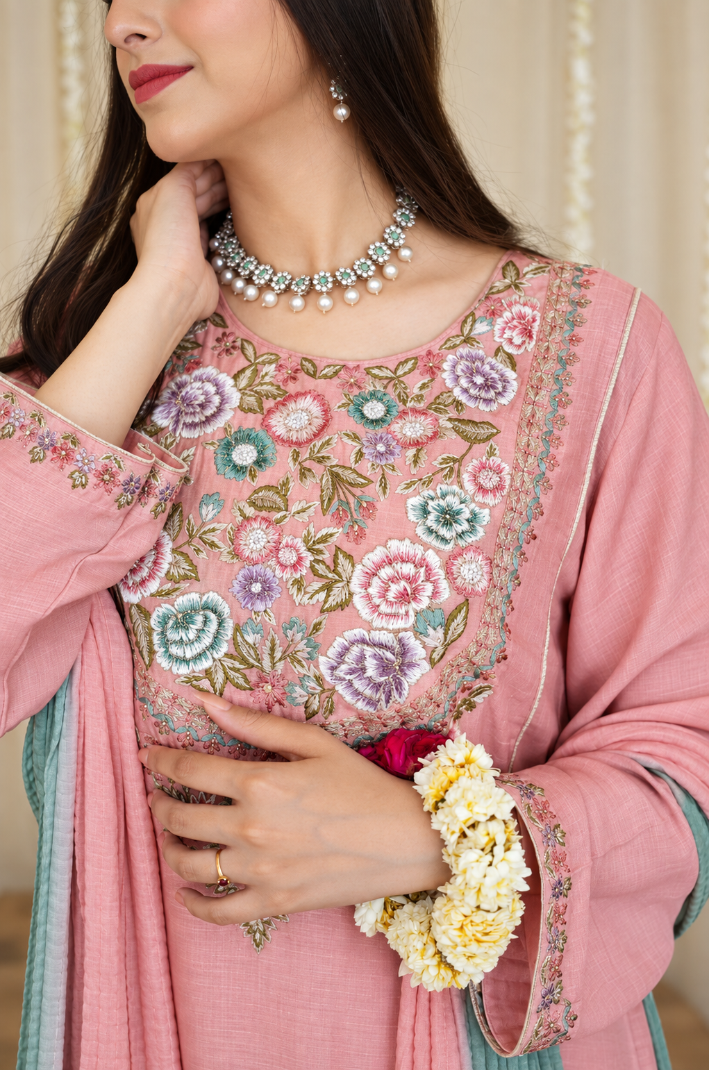 ASLING  DHANAK EMBROIDERED 3 PCS