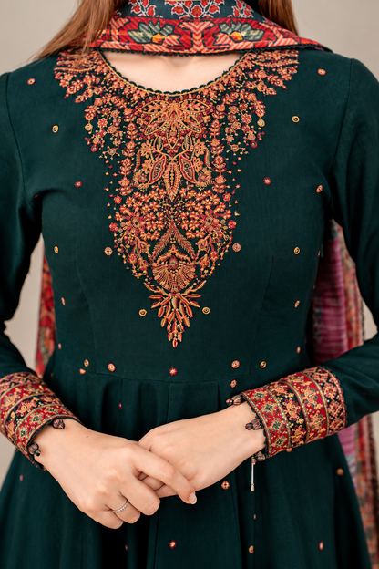 JAZMIN DHANAK  EMBROIDERED 3PCS