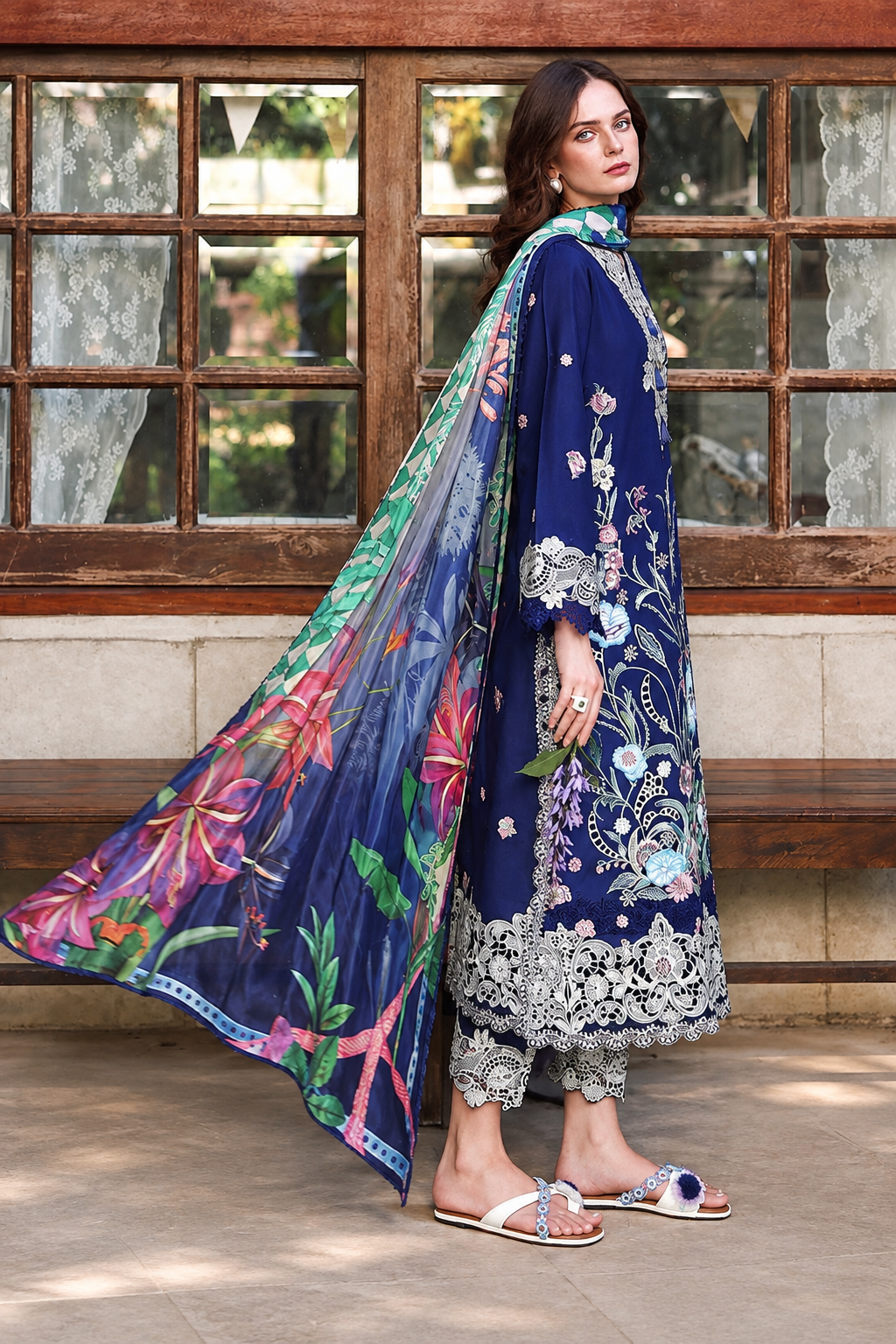 MUSHQ  DHANAK  EMBROIDERED 3PCS