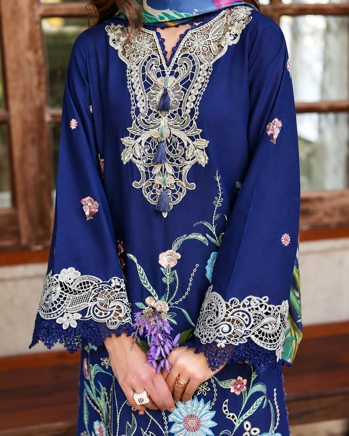 MUSHQ  DHANAK  EMBROIDERED 3PCS
