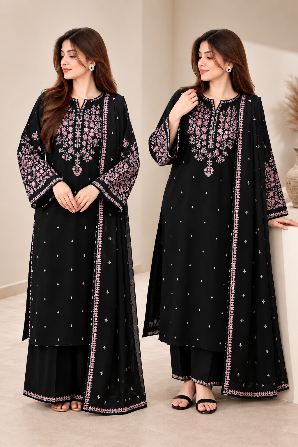 BATIK  DHANAK  EMBROIDERED 3PCS