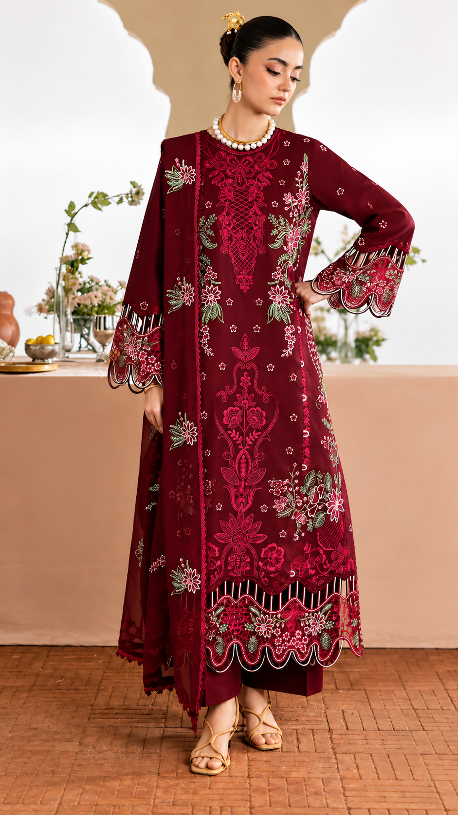 MAHNUR DHANAK EMBROIDERED 3 PCS