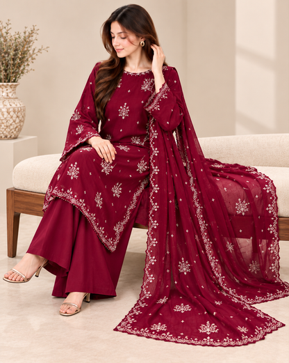ETHNIC DHANAK EMBROIDED 3 PCS