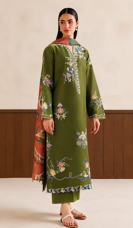 BAROOQUE Premium Dhanak Embroidered 3PCS